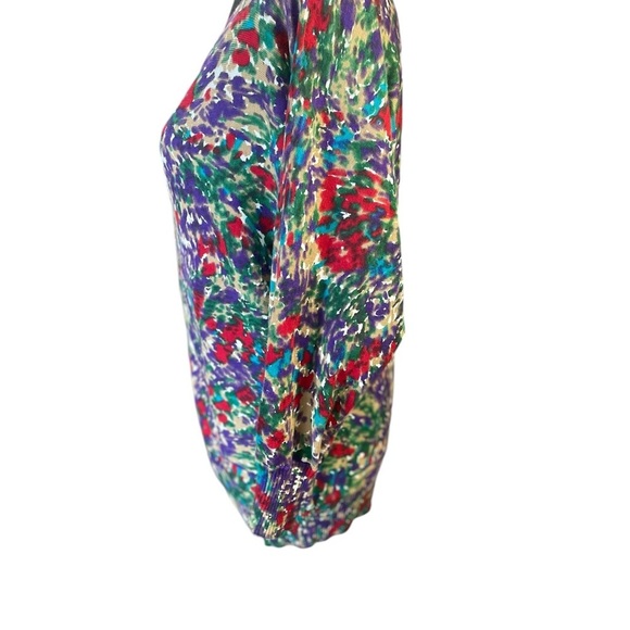 Calvin Klein Womens Sweater L  Multicolored Knitted 3/4 Sleeves Cardigan Button - Picture 3 of 10